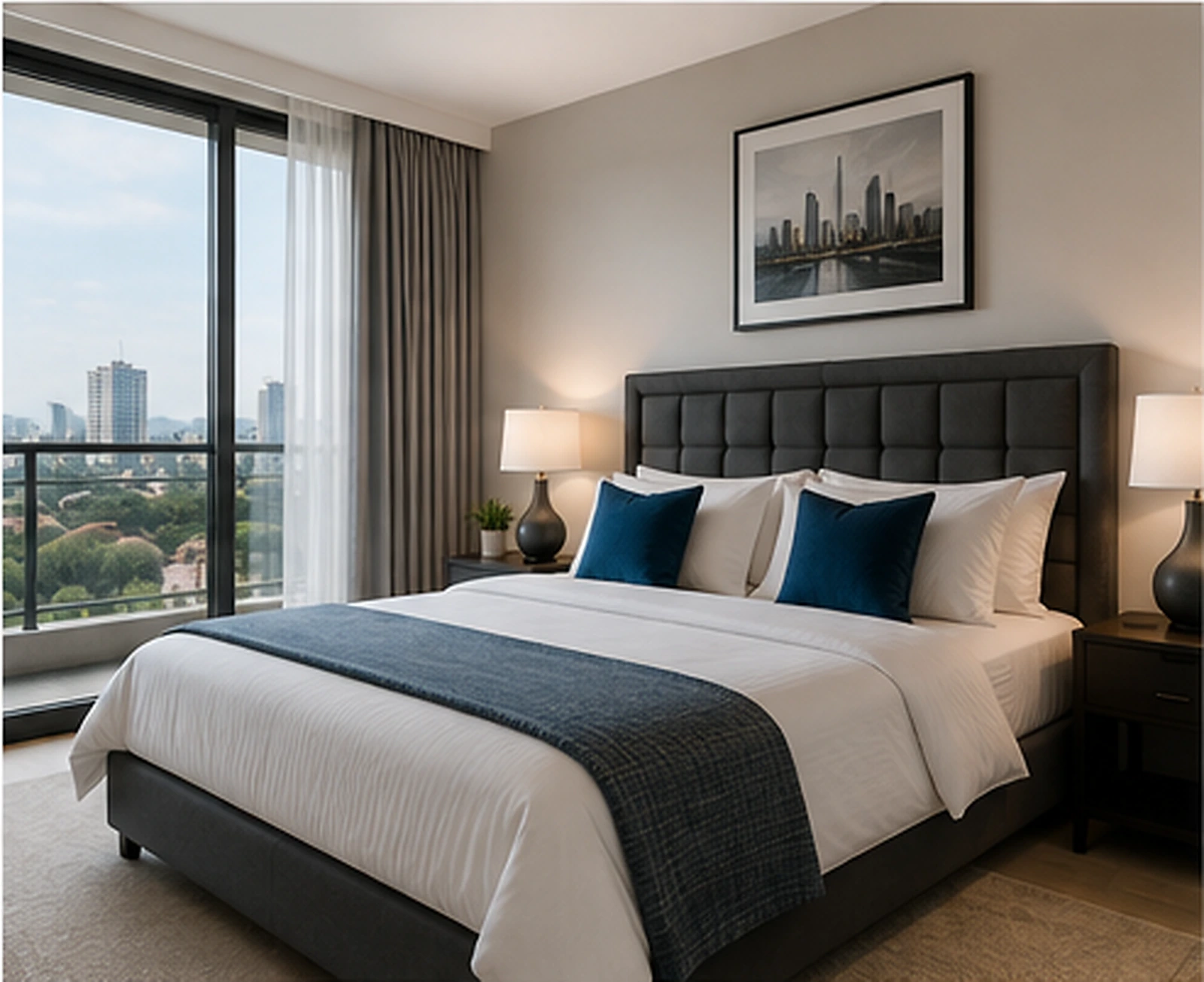 Prepared furnished bedroom
